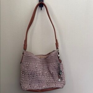 The Sak Tan Crochet Shoulder Bag